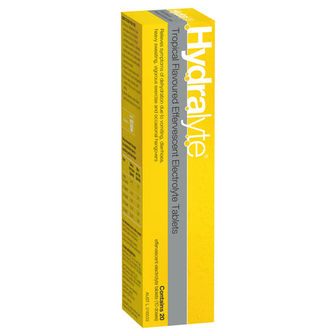 Hydralyte Electrolyte Effervescent Tropical 20 Tablets
