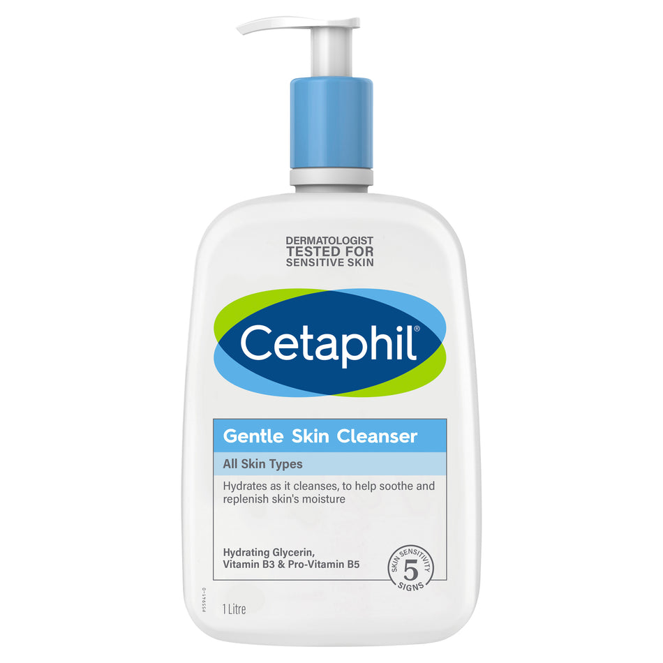 Cetaphil Gentle Skin Cleanser for Face & Body Care 1 Litre
