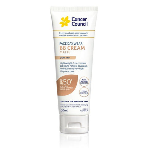 CANCER COUNCIL Face Day Wear BB Cream SPF 50+ Light Tint 50 mL