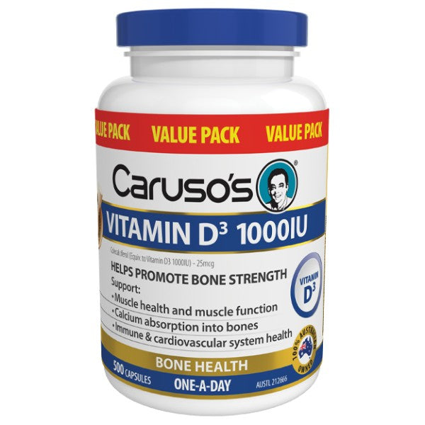 Caruso's Vitamin D3 1000IU 500 Capsules