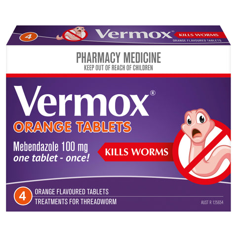 Vermox Orange 4 Tablets