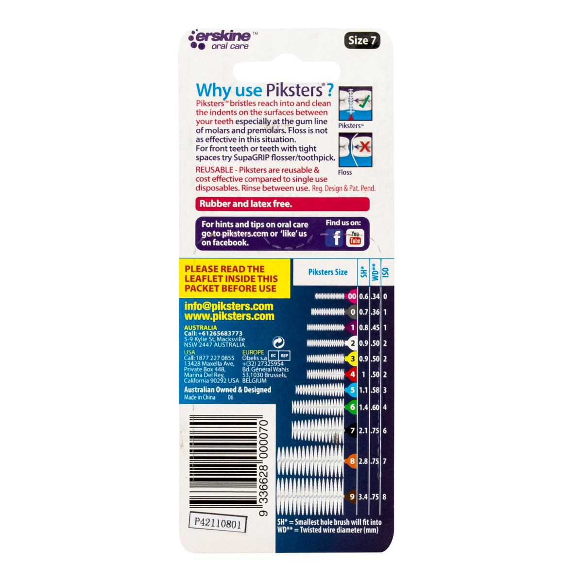 PIKSTERS INTERDENTAL BRUSH SIZE 7 7PK