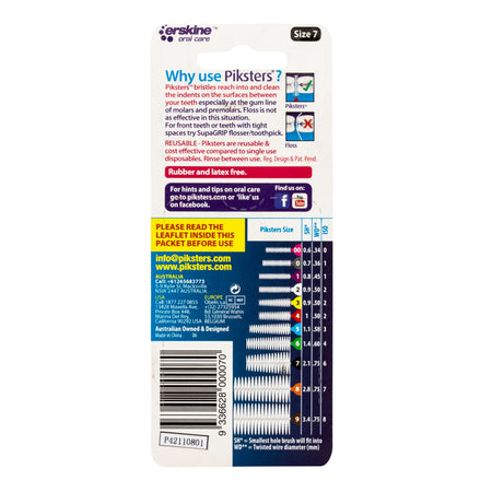 PIKSTERS INTERDENTAL BRUSH SIZE 7 7PK