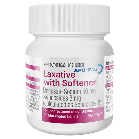 ApoHealth Laxative with Softener 50mg  90 Tablets