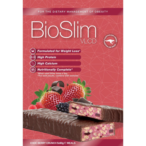 BioSlim VLCD Bar Choc Berry Crunch 5x60g