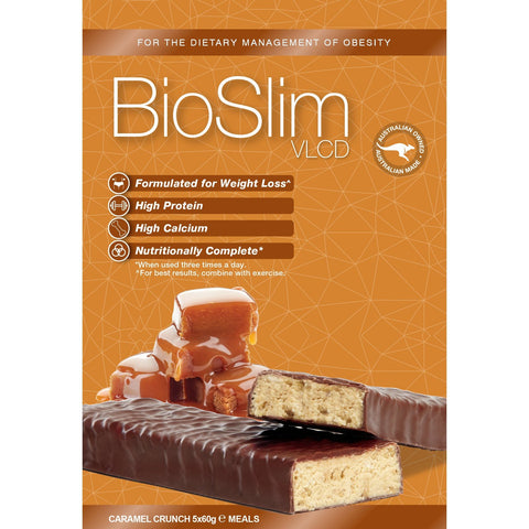 BioSlim VLCD Caramel Crunch Bars 5x60g