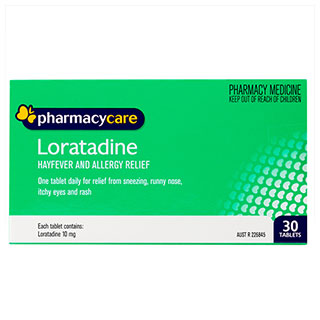Pharmacy Care Loratidine 10mg 30 Tablets (Generic for CLARATYNE)
