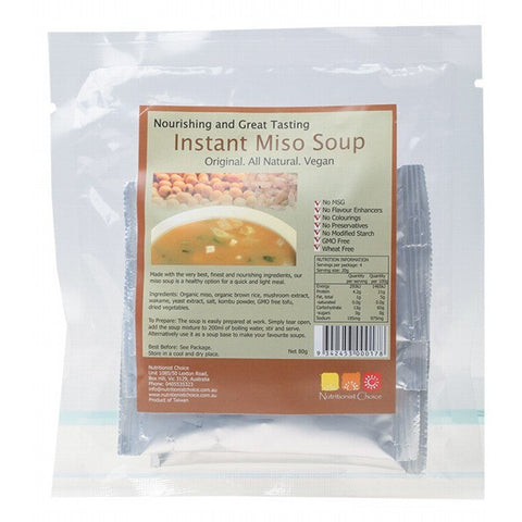 NUTRITIONIST CHOICE Instant Miso Soup Pack Of 4 Sachets 4x20g