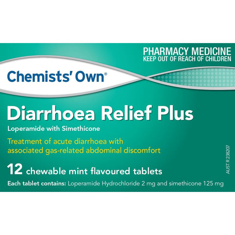 Chemists' Own Diarrhoea Relief Plus 12 Tabs (Generic of IMODIUM PLUS)