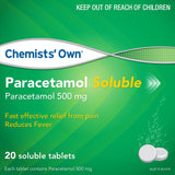 Chemists’ Own Paracetamol 500mg Soluble 20 Tabs (Generic of PANADOL)