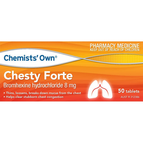 Chemists’ Own Chesty Forte 50 Tabs (Generic of BISOLVON CHESTY FORTE)