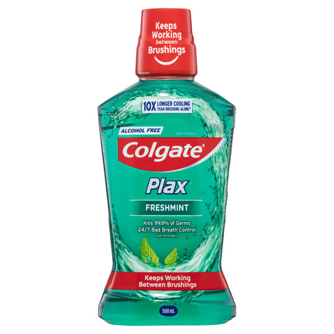 Colgate Plax Alcohol free Antibacterial Freshmint Mouthwash 500mL