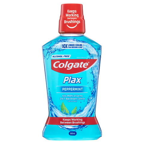 Colgate Plax Alcohol free Antibacterial Mouthwash Peppermint 500mL