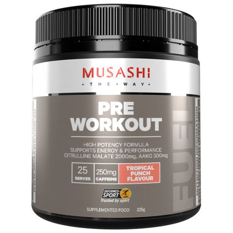 Musashi Pre Workout Powder Tropical Punch 225g