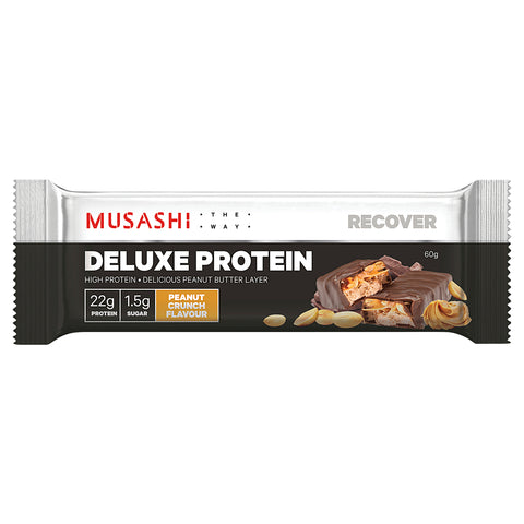 Musashi Deluxe Protein Bar Peanut Crunch 60g 12Pk