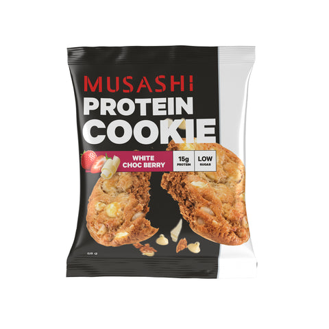 Musashi Protein Cookie White Choc Berry 58g 12PK