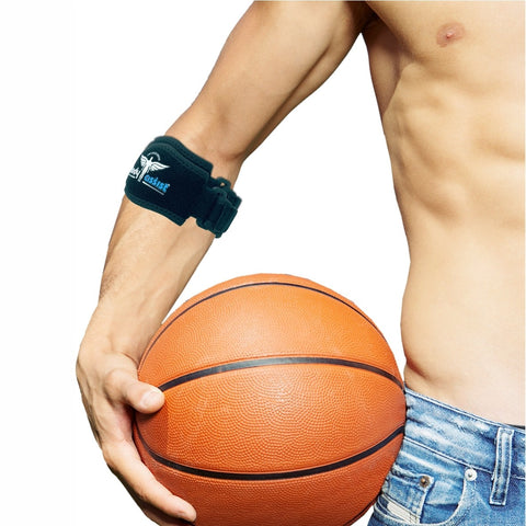 BA SPORTS TENNIS ELBOW BAND WITH PRESSURE PAD BLK ONE SIZE