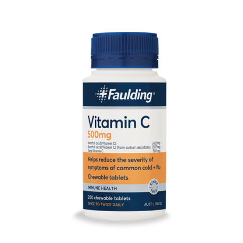 Faulding Remedies Vitamin C 500mg Chewable 200 Tabs