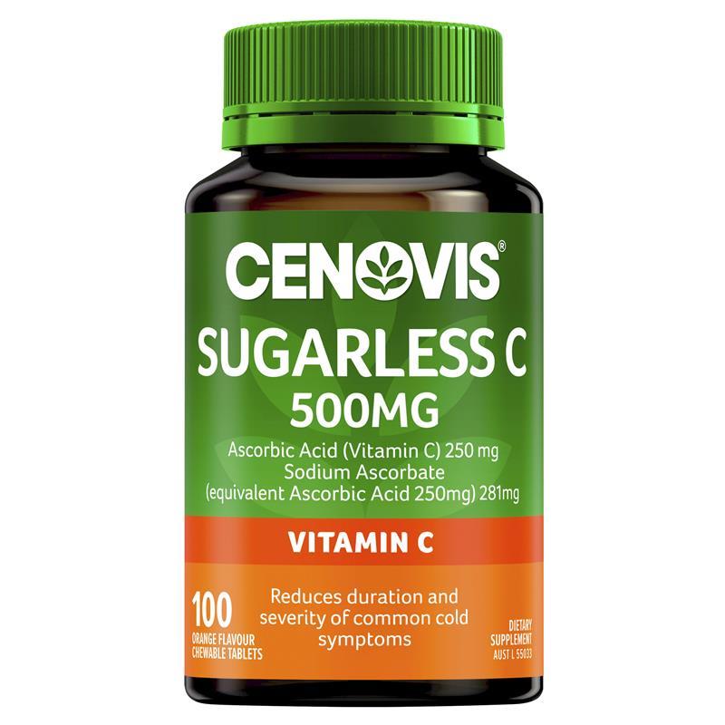 Cenovis Sugarless C 500mg Chewable Vitamin C 100 Tablets
