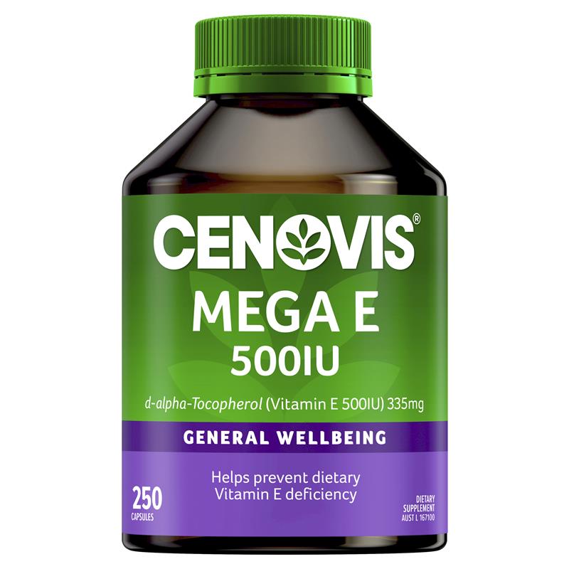 Cenovis Mega E 500iu - Vitamin E - 250 Capsules