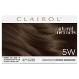 Clairol Natural Instincts Semi-Permanent Hair Color, 5w Medium Warm Brown