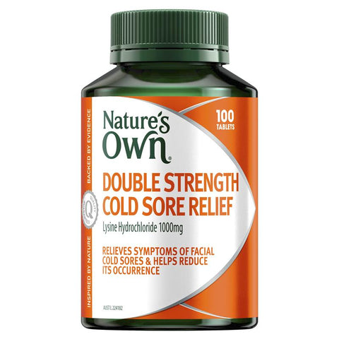 Nature's Own Double Strength Cold Sore Relief L-Lysine 1000mg 100 Tablets