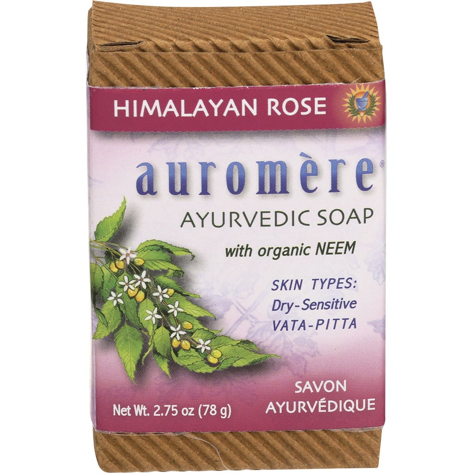 Auromere Neem Soap Ayurvedic Himalayan Rose 78g