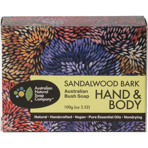 AUSTRALIAN NATURAL SOAP CO Hand & Body Australian Bush Soap Sandalwood Bark 100g