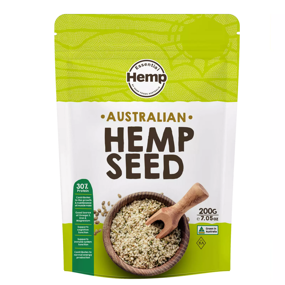 ESSENTIAL HEMP Australian Hemp Seeds Hulled 200g 8PK