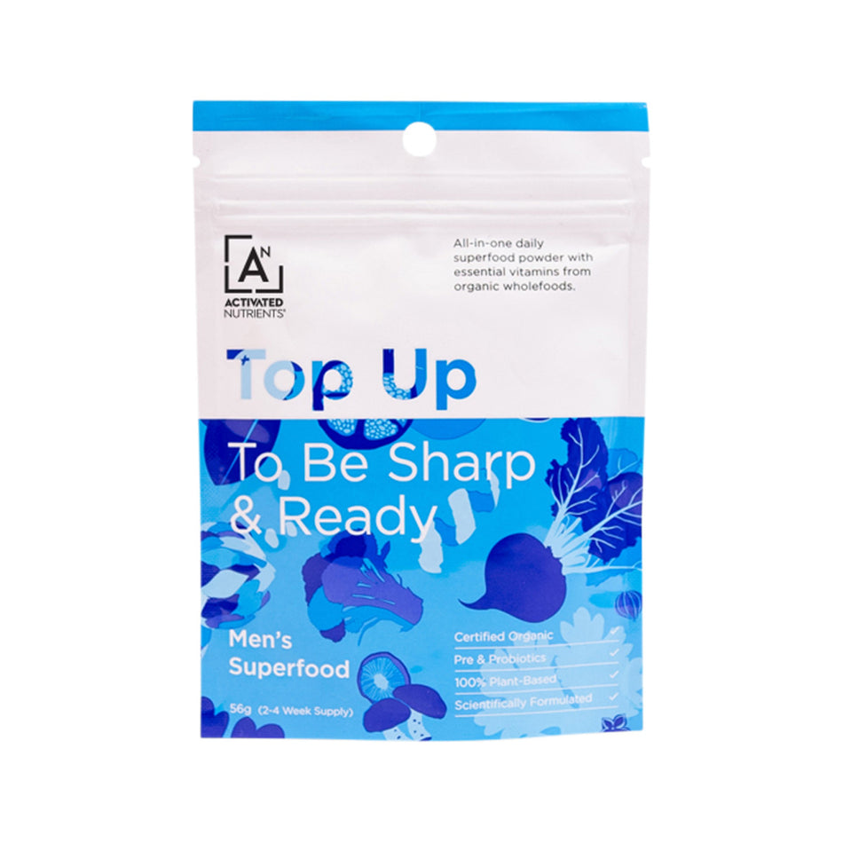Activated Nutrients Organic Top Up Men's Superfood Multivitamin+ (to Be Sharp & Ready) 56g