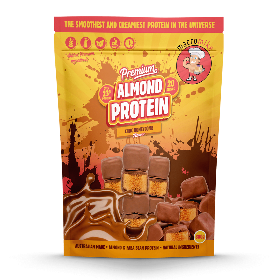 MACRO MIKE Premium Almond Protein Choc Honeycomb 800g