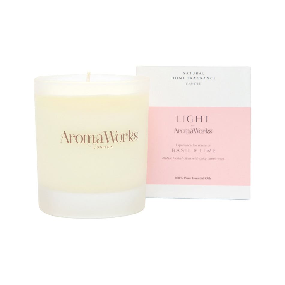 Aromaworks Light Candle Basil & Lime Medium 220g