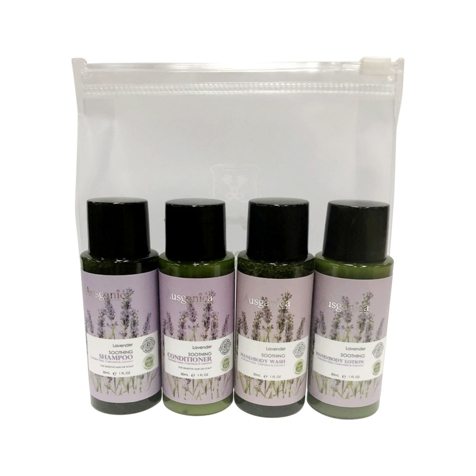 Ausganica Organic Hair & Body Travel Kit Soothing Lavender 30ml X 4 Pack