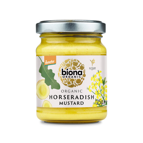 Biona Organic Horseradish Mustard 125g (Pack of 6)