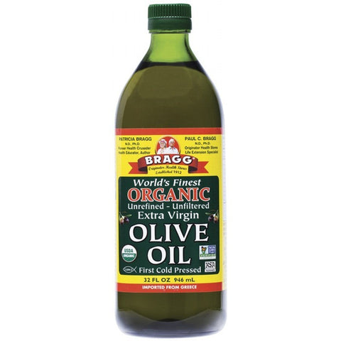 BRAGG Olive Oil (Extra Virgin) Unrefined & Unfiltered 946ml