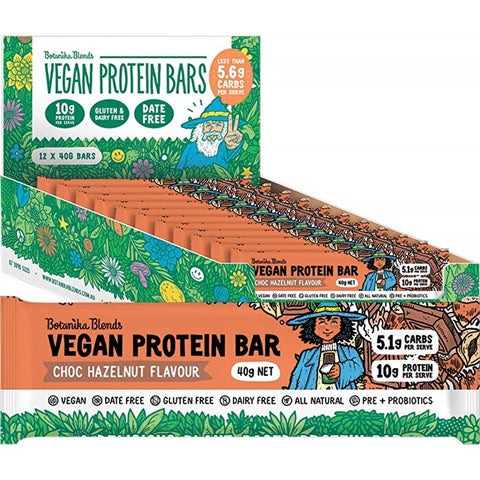 BOTANIKA BLENDS Vegan Protein Bars Choc Hazelnut 40g 12PK