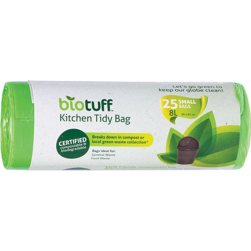 Biotuff Kitchen Tidy Bag Small Bags - 8 Litres x 25