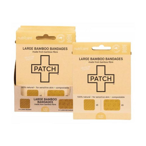 PATCH Adhesive Large Bamboo Bandages Natural - Cuts & Scratches 5x10