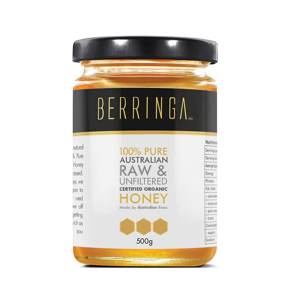 Berringa 100% Pure Australian Raw & Unfiltered Organic Honey 500g
