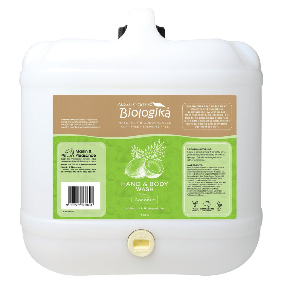 Biologika Hand & Body Wash (Bulk) Everyday - Coconut 15 Litres