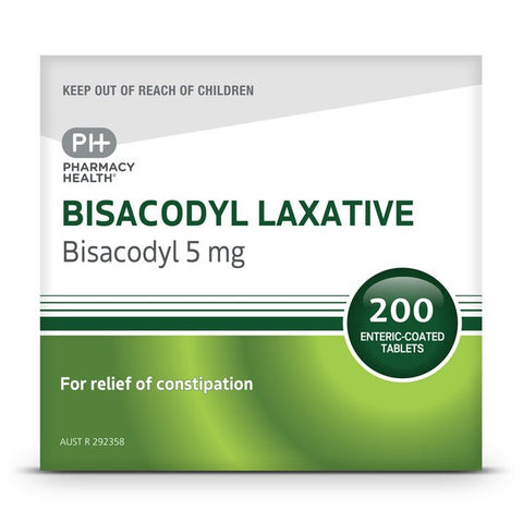 PHarmacy health BISACODYL 5MG 200 TABLETS