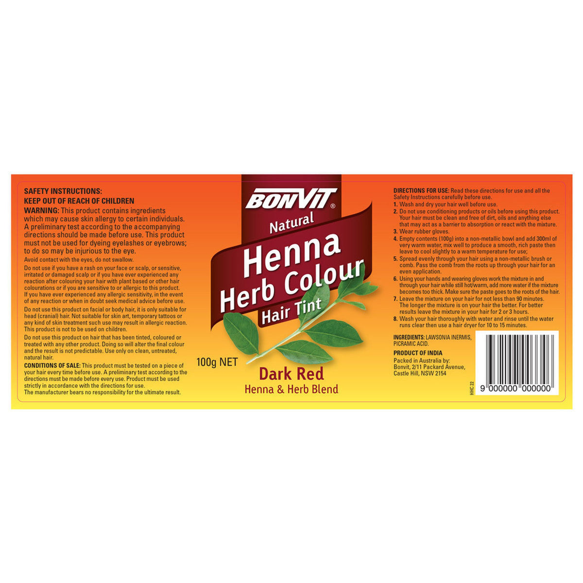 Bonvit Buy Bonvit Natural Hair Tint Henna Herb Colour (Henna & Herb Blend ...
