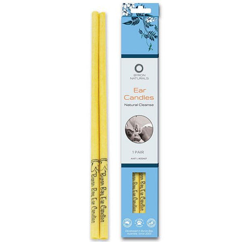 BYRON NATURALS Ear Candles Organic Beeswax & Muslin Cotton 1Pair