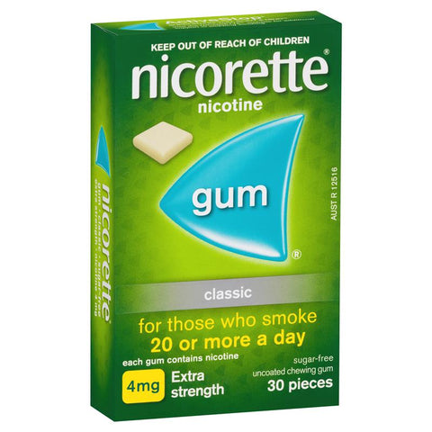 Nicorette Chewing Gum 4mg Classic 30PK