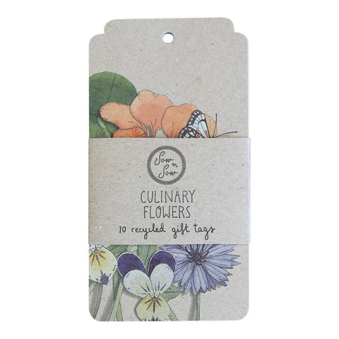 SOW 'N SOW Recycled Gift Tags - 10 Pack Culinary Flowers 10