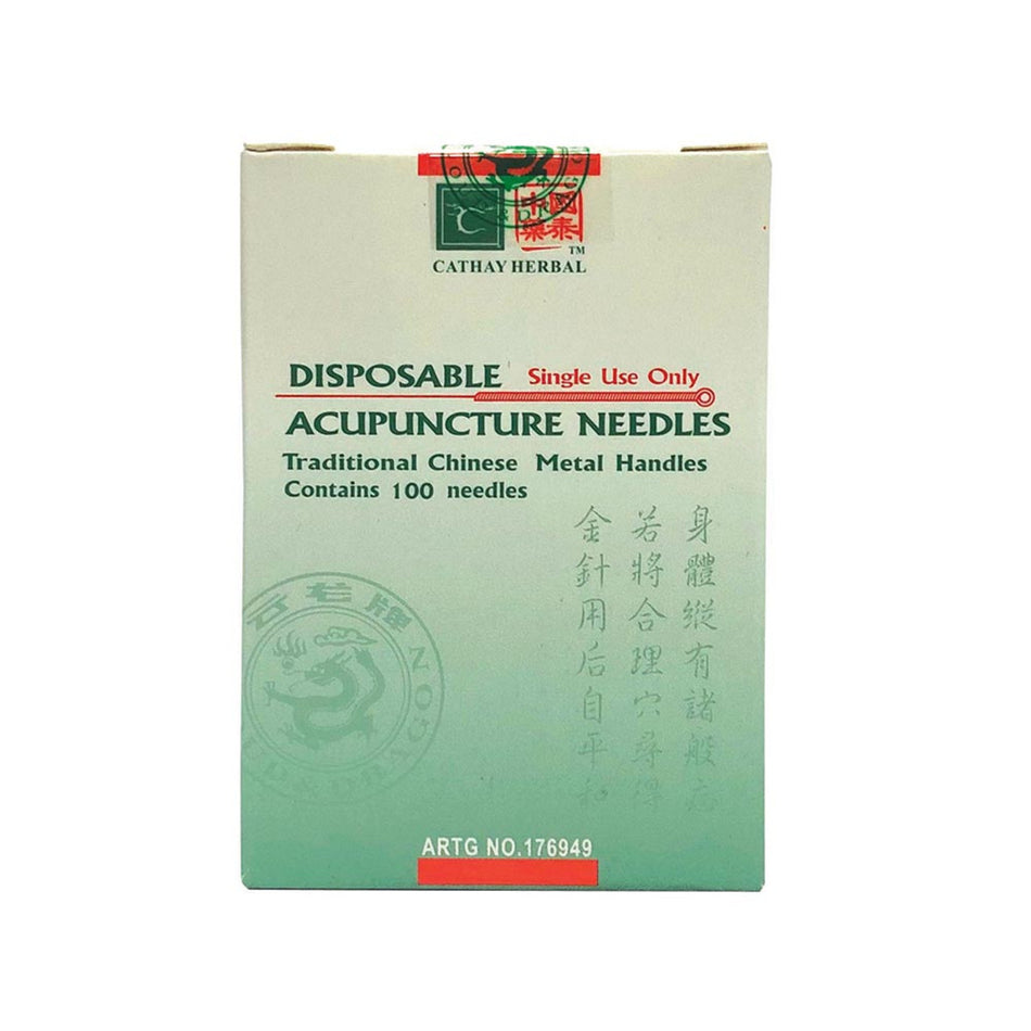 Cathay Herbal Acupuncture Cloud & Dragon Disposable Needles 0.22 x 30mm (with guide tube) x100 Pack