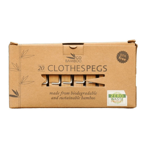 GO BAMBOO Clothes Pegs Biodegradable Bamboo 20