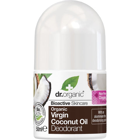 DR ORGANIC Roll-on Deodorant Organic Virgin Coconut Oil 50ml