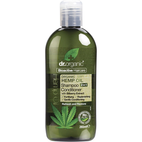DR ORGANIC Shampoo Conditioner 2 In 1 Organic Hemp Oil 265ml