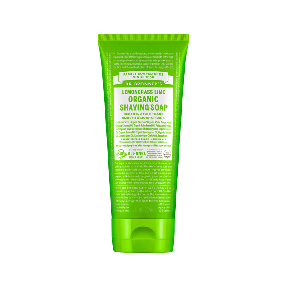 Dr. Bronner's Organic Shaving Soap Lemongrass Lime 207ml